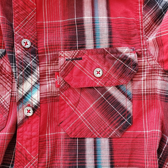 Levi's Button-Down Plaid Long Sleeves, Kids, Size 5 - Picture 3 of 6